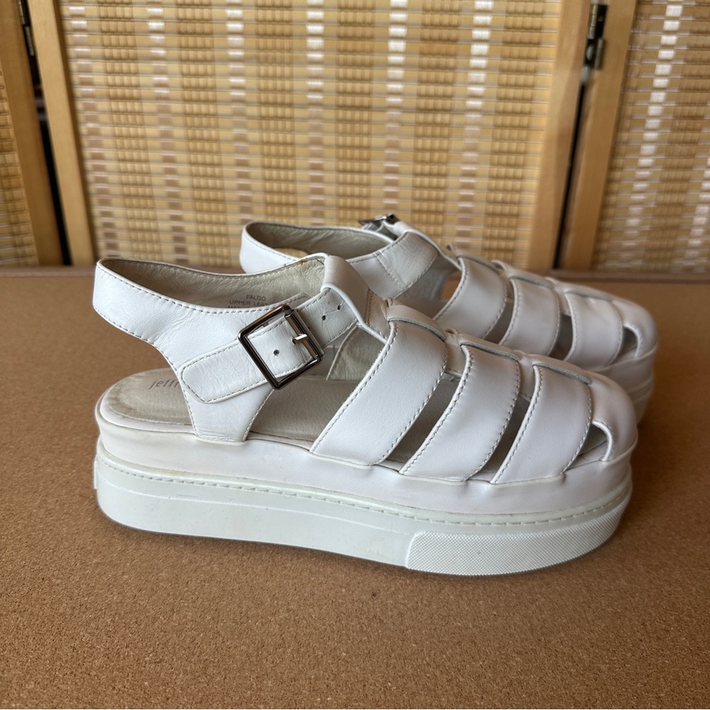 Jeffery Campbell white platform sandals 7